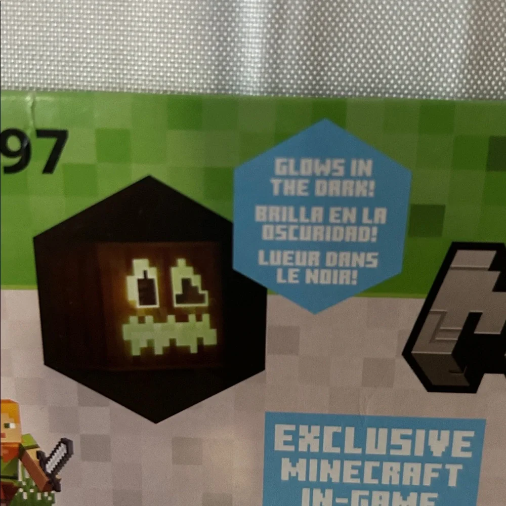 Ages 8+ Minecraft Jack O'Lantern Block Head Mask Costume Accessory Brand New